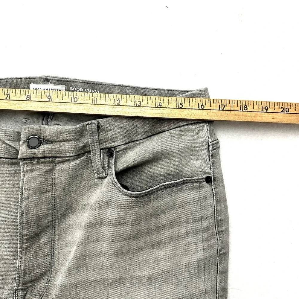 Good American US 16 Good Curve‎ Straight Jeans Black336 Gray GCST014BT
